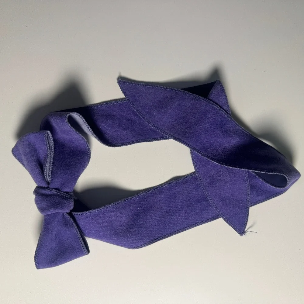 Purple Belt Tie Headband Hair Wrap Bow Pointed Ends Soft Velvet Lavender Pastel